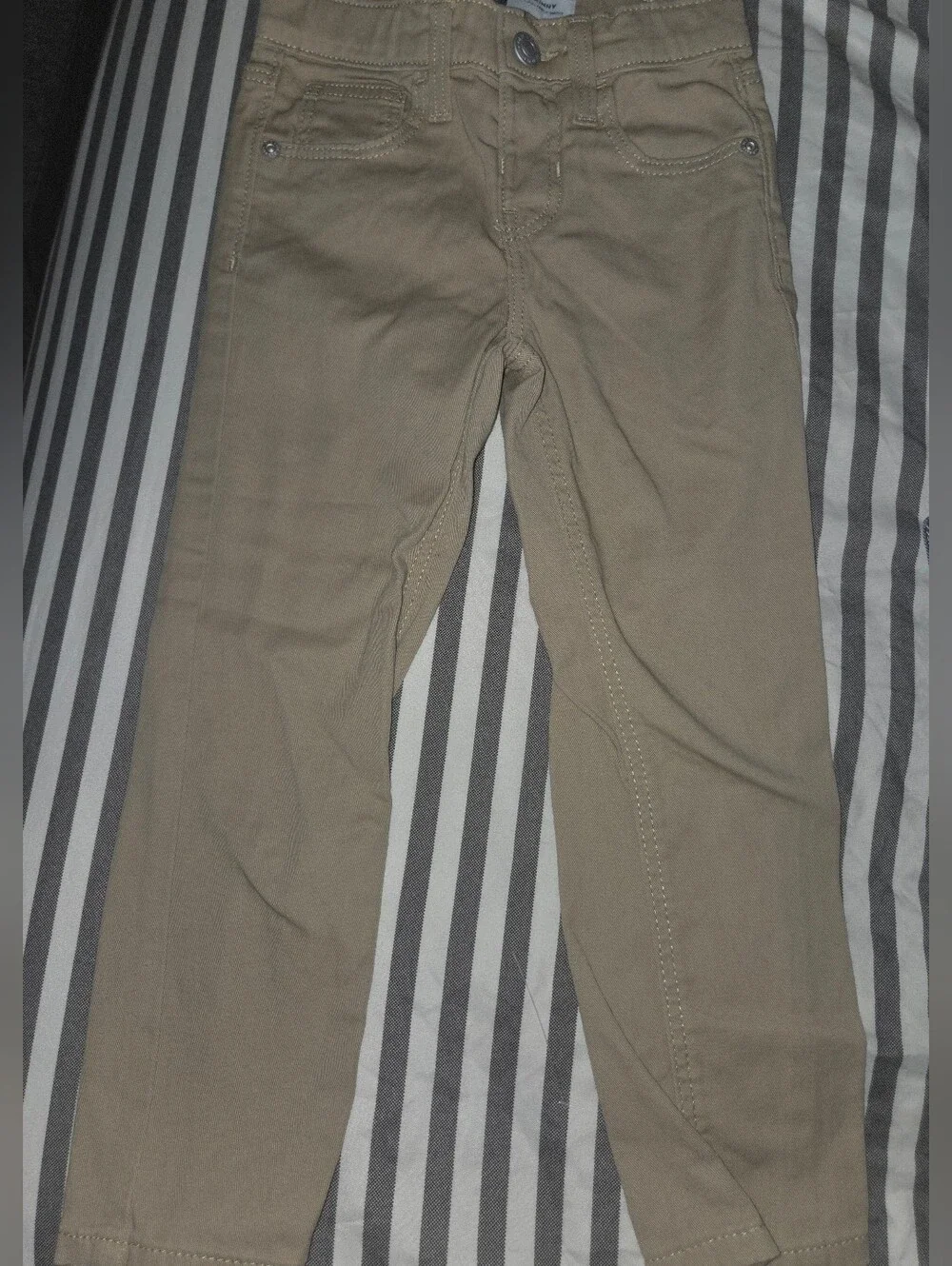 Neutral Tan Kids Pants with Classic Five-Pocket Styling